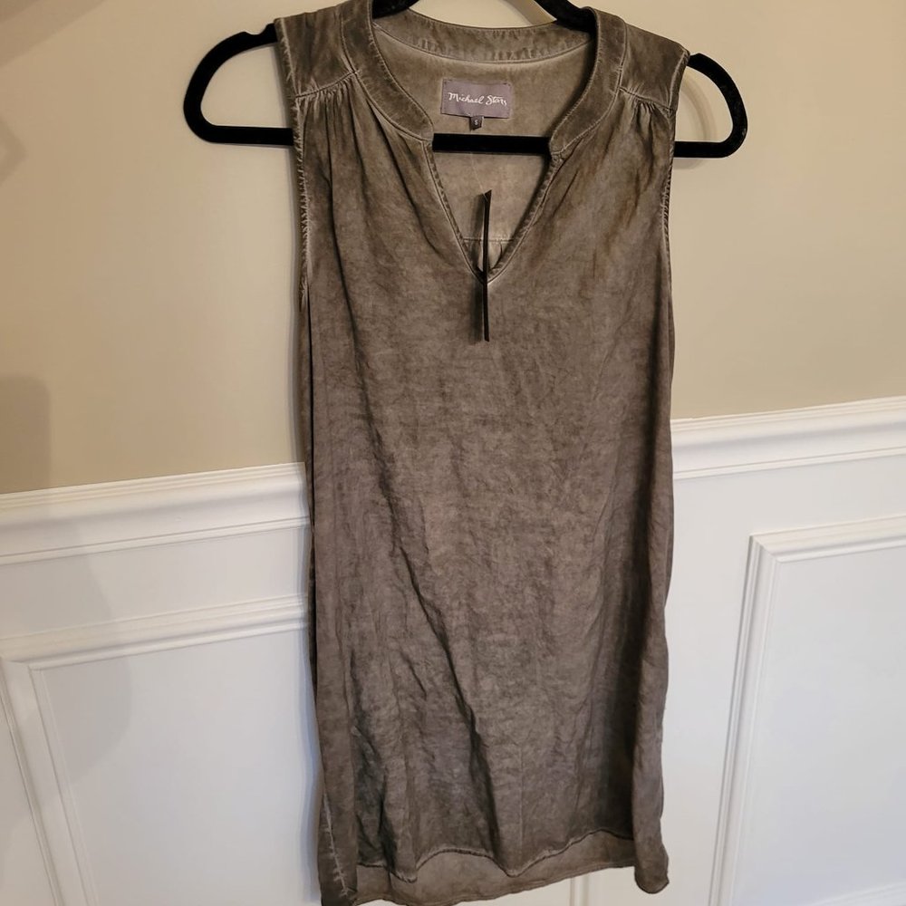 Michael Stars Green V- Neck Shift Dress - Women's Size S - NWT $158